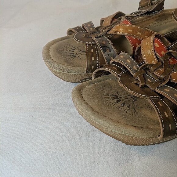 Spring Step L'Artiste Cloe Sandals 40 Leather Womens 8.5 9 Brown Tan Khaki Shoes - Picture 4 of 12